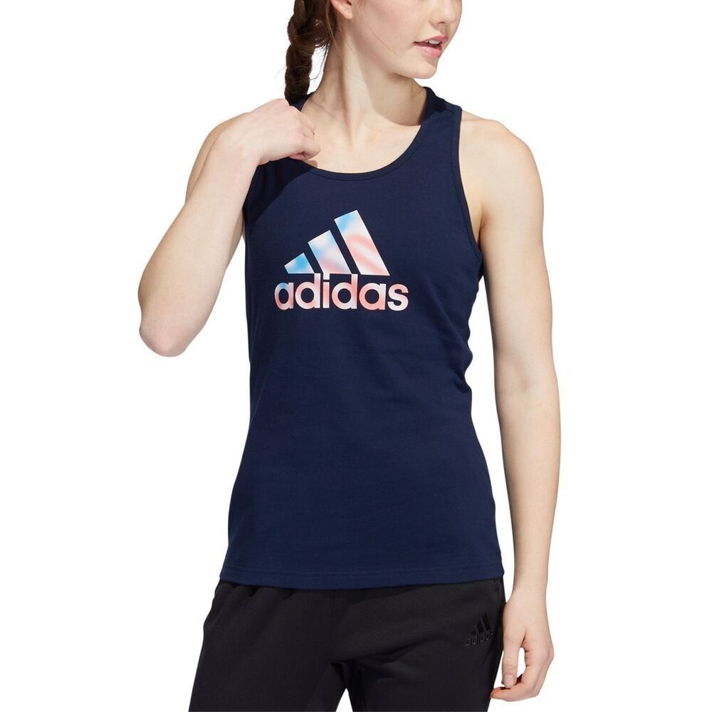 Adidas Womens Americana Graphic Tank Top Navy Size Large